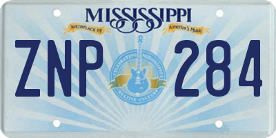 MS license plate ZNP284