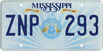 MS license plate ZNP293