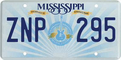 MS license plate ZNP295