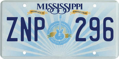MS license plate ZNP296