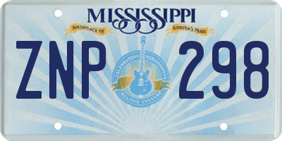 MS license plate ZNP298