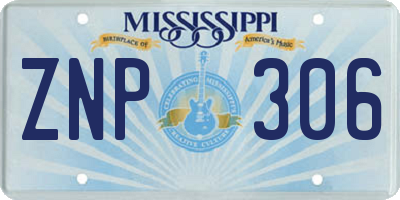 MS license plate ZNP306