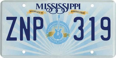 MS license plate ZNP319