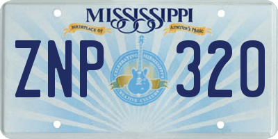 MS license plate ZNP320