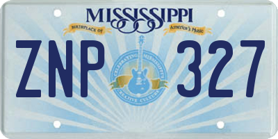 MS license plate ZNP327