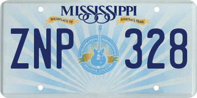 MS license plate ZNP328