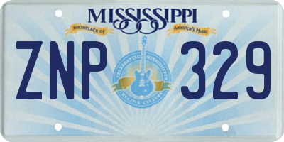 MS license plate ZNP329