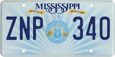 MS license plate ZNP340