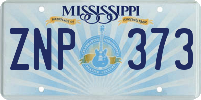 MS license plate ZNP373