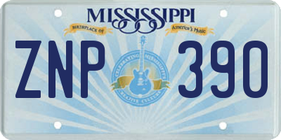 MS license plate ZNP390