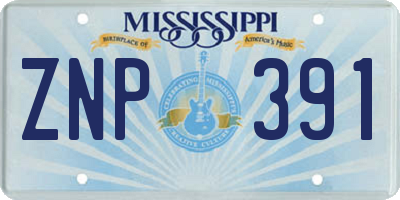 MS license plate ZNP391