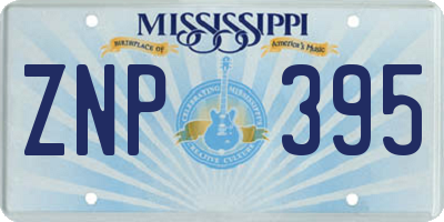 MS license plate ZNP395