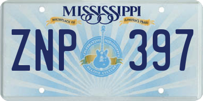 MS license plate ZNP397