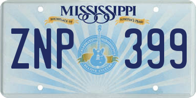 MS license plate ZNP399