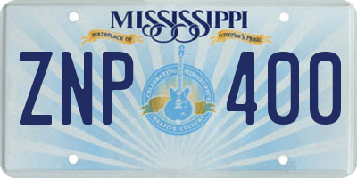 MS license plate ZNP400