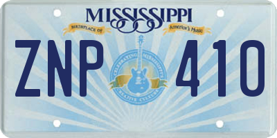 MS license plate ZNP410