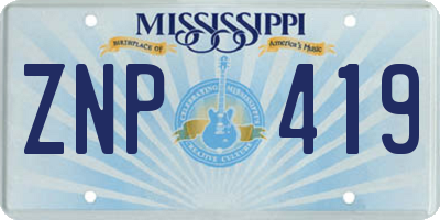 MS license plate ZNP419