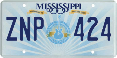 MS license plate ZNP424