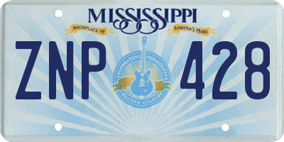 MS license plate ZNP428