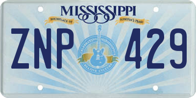 MS license plate ZNP429