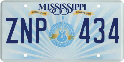MS license plate ZNP434