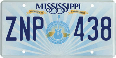 MS license plate ZNP438