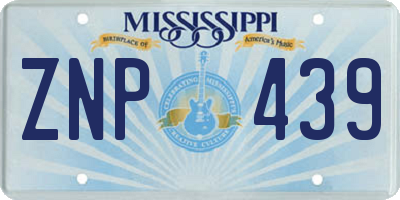 MS license plate ZNP439