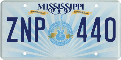 MS license plate ZNP440