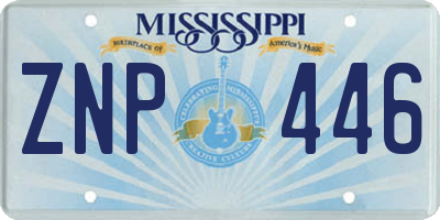 MS license plate ZNP446