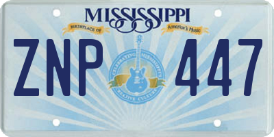 MS license plate ZNP447