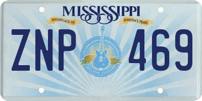 MS license plate ZNP469