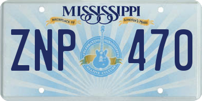 MS license plate ZNP470