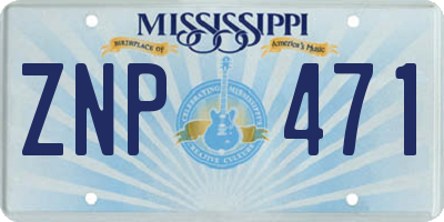MS license plate ZNP471