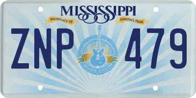 MS license plate ZNP479