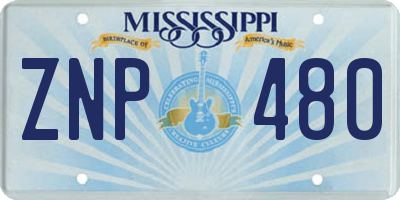 MS license plate ZNP480