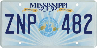 MS license plate ZNP482