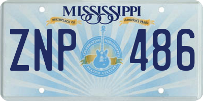 MS license plate ZNP486