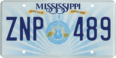 MS license plate ZNP489