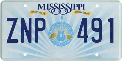MS license plate ZNP491