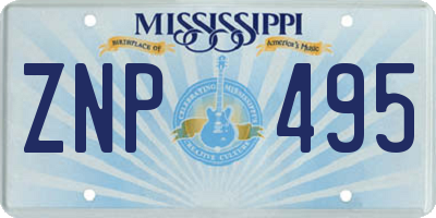 MS license plate ZNP495