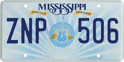 MS license plate ZNP506