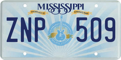 MS license plate ZNP509