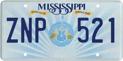 MS license plate ZNP521