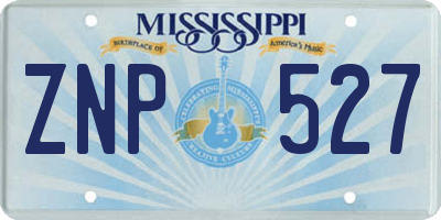 MS license plate ZNP527