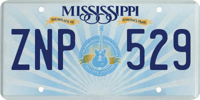 MS license plate ZNP529