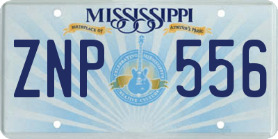 MS license plate ZNP556