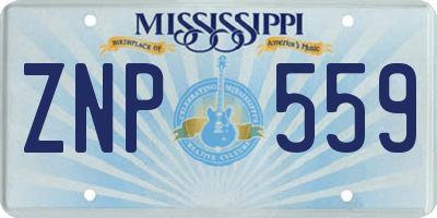 MS license plate ZNP559