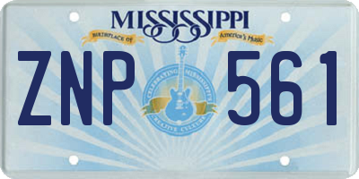 MS license plate ZNP561