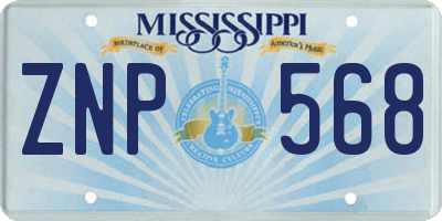 MS license plate ZNP568