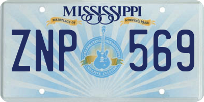 MS license plate ZNP569